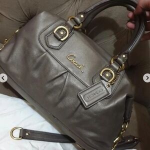 Coach Metallic Silver Satchel Bag
